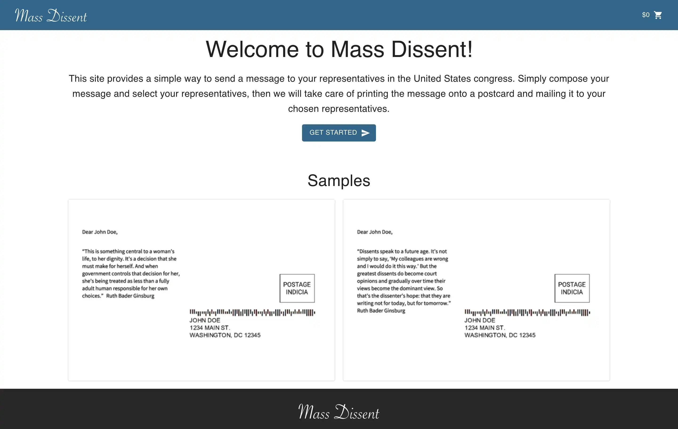 Project preview image for Mass Dissent